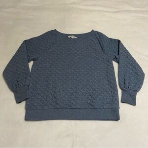 LOFT By Ann Taylor Women's Teal Quilted Heather Blue Sweatshirt Size M